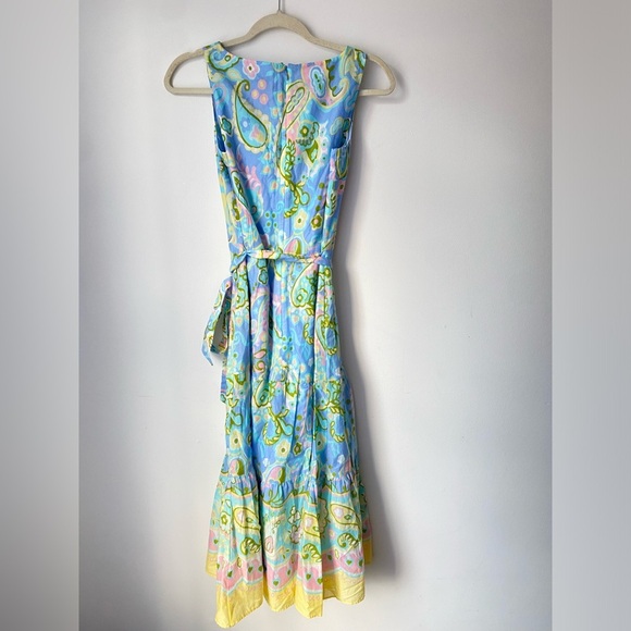 Talbots Dress Women’s 2 Voile Midi Dress Paisley Easter Pastel Floral - Picture 5 of 11